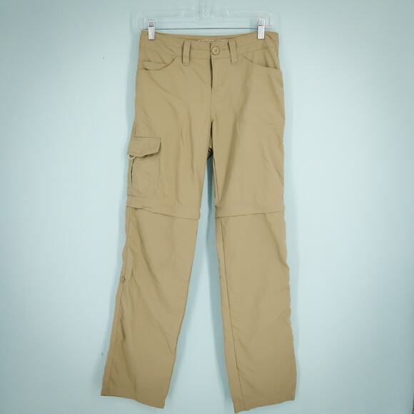 Mountain Hardwear Pants - Mountain Hardwear Women's Size 2 Khaki Convertible Zip Off Cargo Hiking Pants